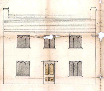 Cople Vicarage elevation about 1816